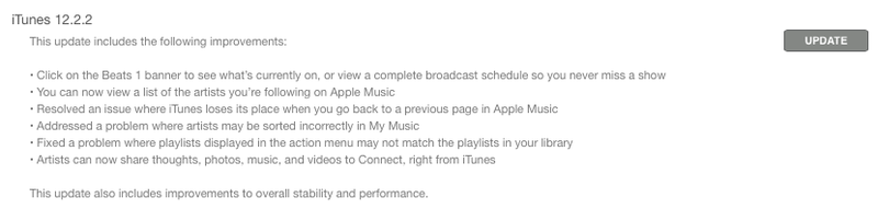 iTunes 12.2 changelog