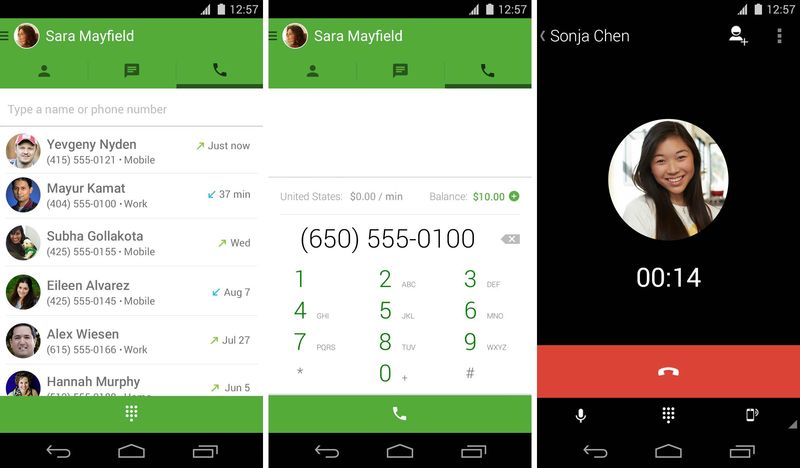 Hangouts 2.2 for iOS (Android screenshots)
