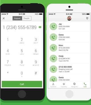 Hangouts 2.2 for iOS (iPhone screenshots)