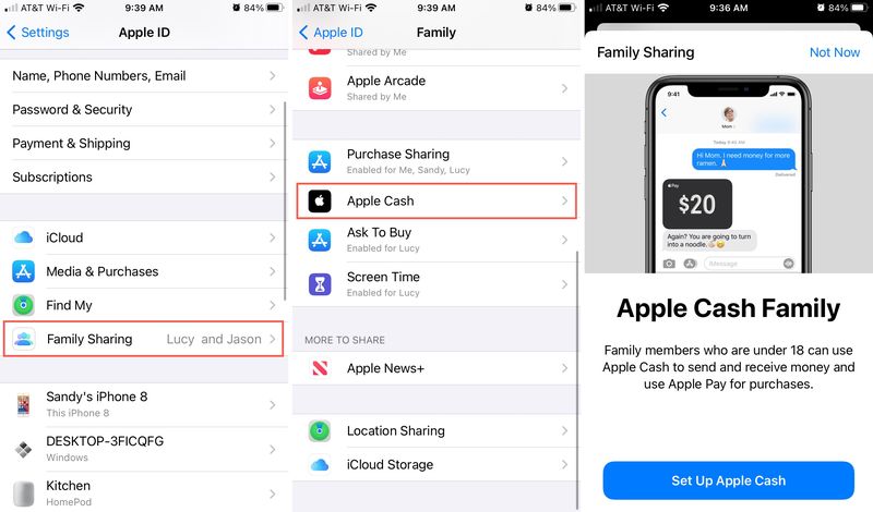Family Sharing Set Up Apple Cash Family