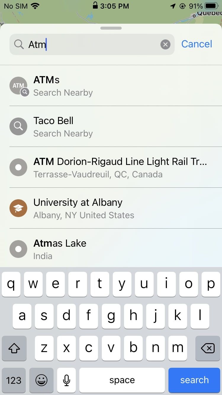 Search Apple Maps