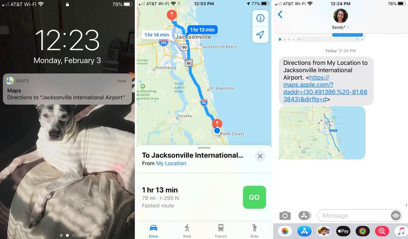 Apple Maps sur Mac Partager des messages iPhone