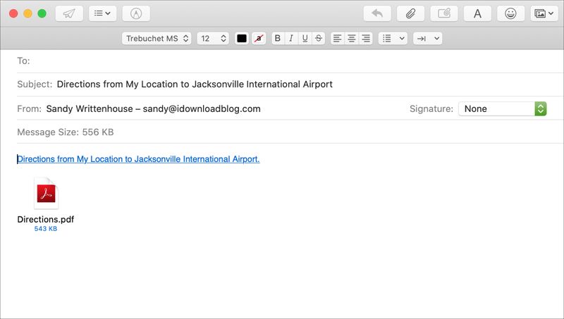 Apple Maps sur Mac Partager Mail