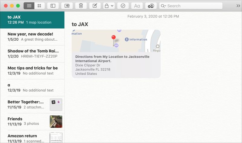 Apple Maps sur Mac Partager des notes