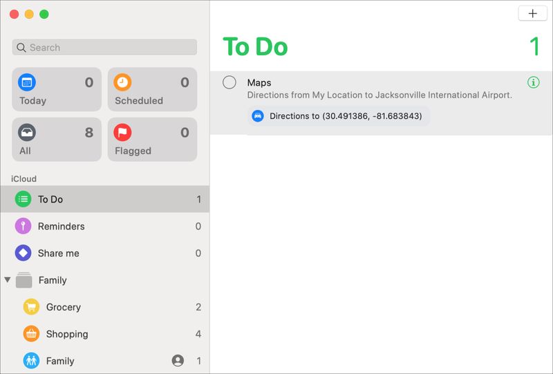 Apple Maps sur Mac Partager des rappels