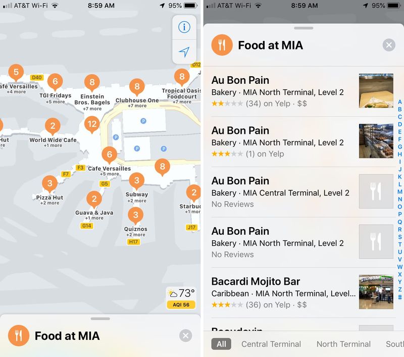 Indoor Maps Miami Airport Food