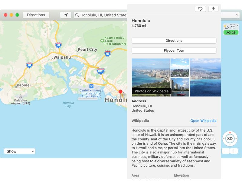 Map Location Information on Mac