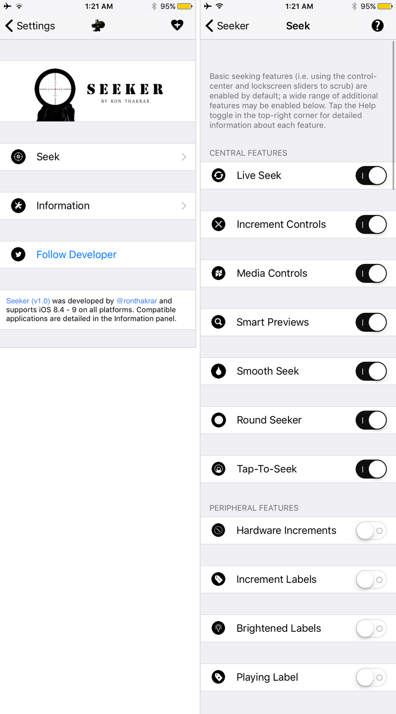 seeker preferences pane