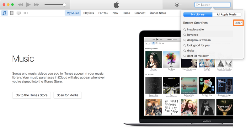 Clear Apple Music Search History On Mac 2
