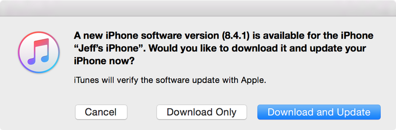 iOS 8.4.1 update 2