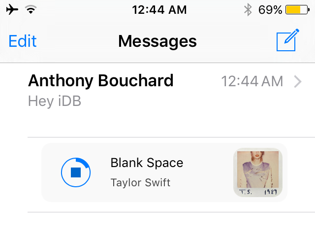 TinyPlayer Lite In Messages App