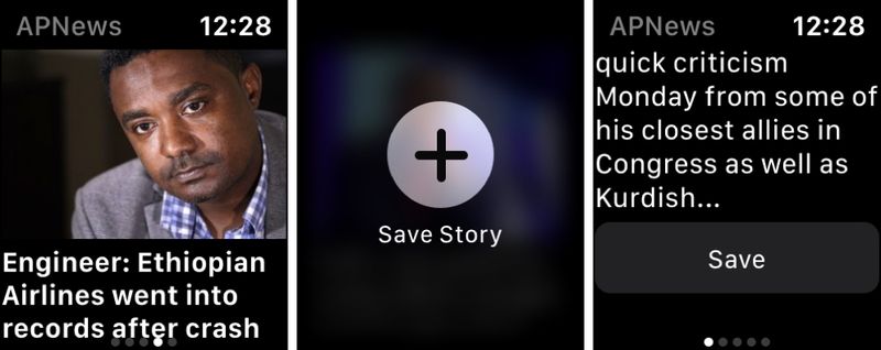Actualités AP sur Apple Watch