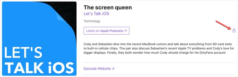 Apple Podcasts Episode Share