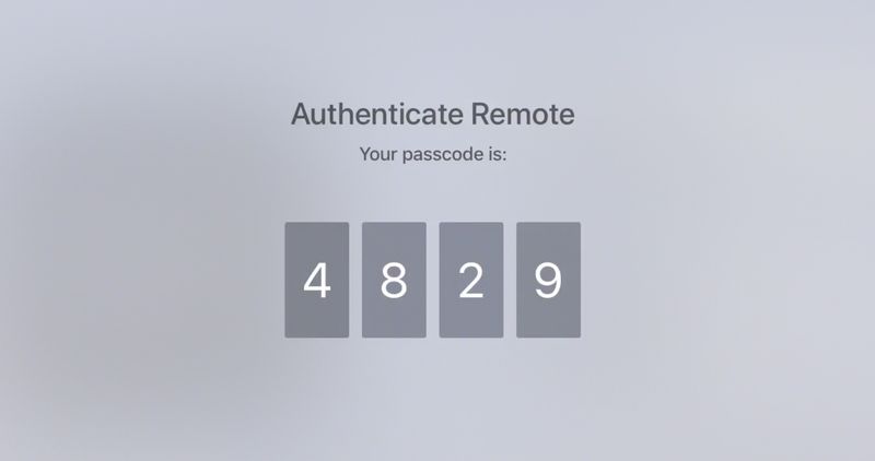 Authenticate Remote from Apple TV to Watch