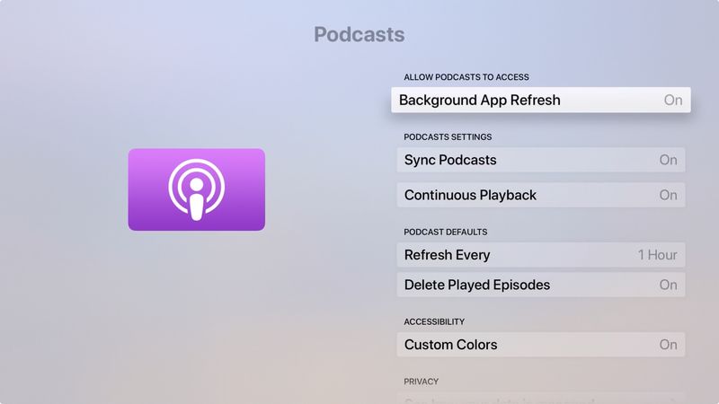 Application Apple TV Podcasts