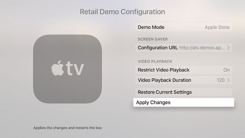 Mode démo Apple TV 8