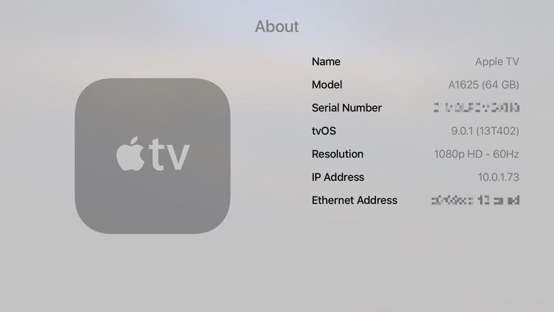 Apple TV 9.0.1 tvOS update