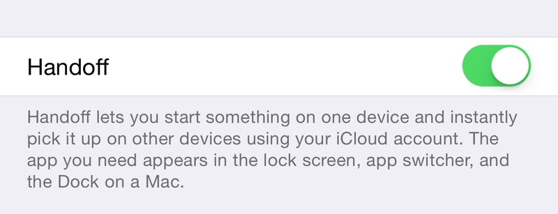 Handoff iPhone