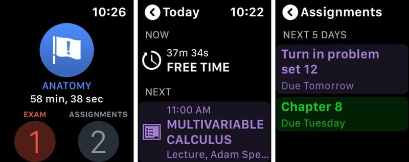 iStudiez Pro Agenda Légendaire Apple Watch
