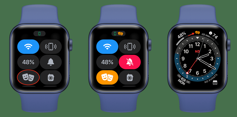 Mode Théâtre activé sur Apple Watch