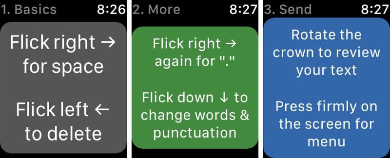 Conseils pour Apple Watch sur le clavier FlickType