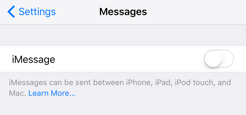 Disable iMessage Apple Watch Setup