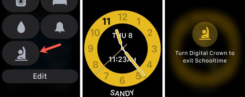 Enable Schooltime in Apple Watch Control Center