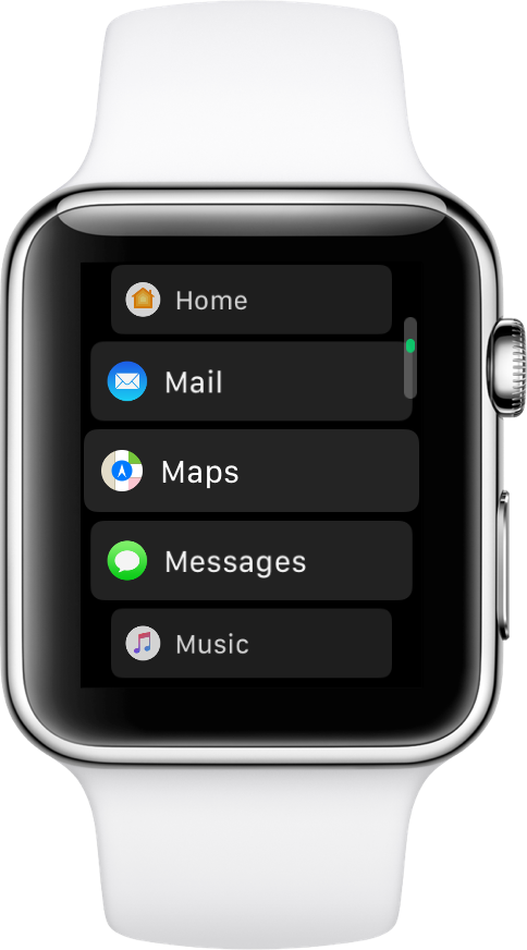 apple watch list view
