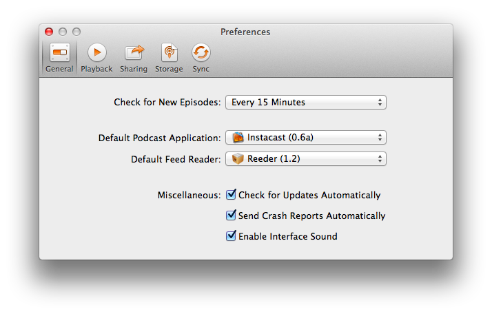 Instacast for Mac Public Beta (screenshot 002)