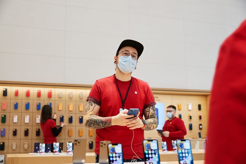 A photograph showing the interior of Apple