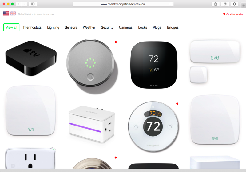 HonmeKit compatible devices