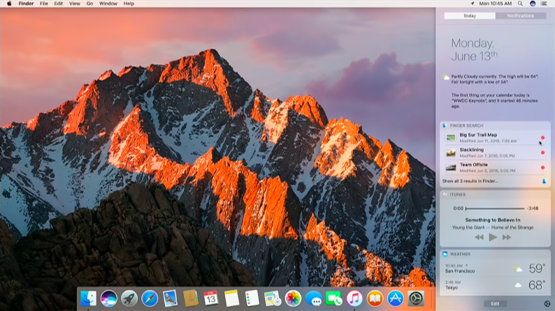 macOS Sierra Siri in Notification Center image 001
