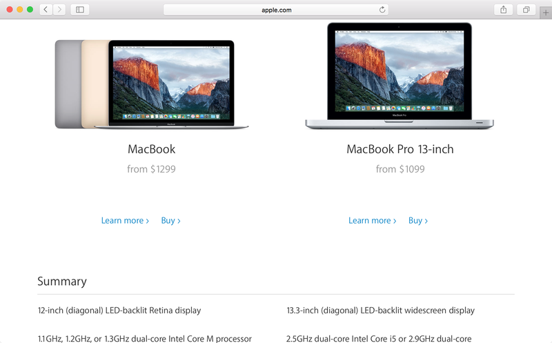 comparer les modèles mac 3
