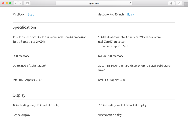comparer les modèles mac 4