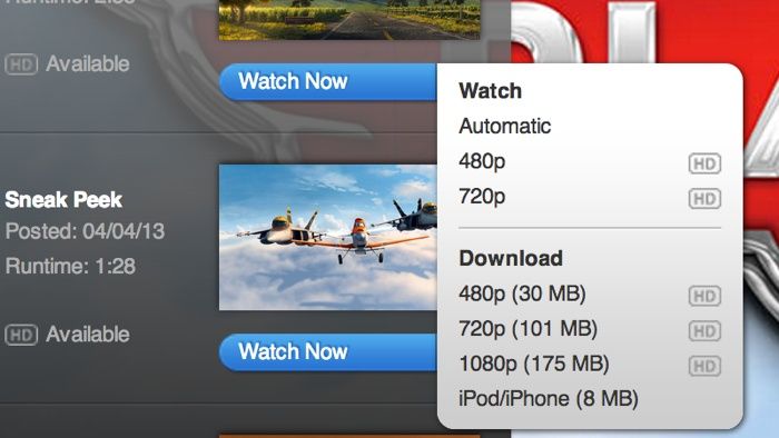 Apple trailers (no download, before)