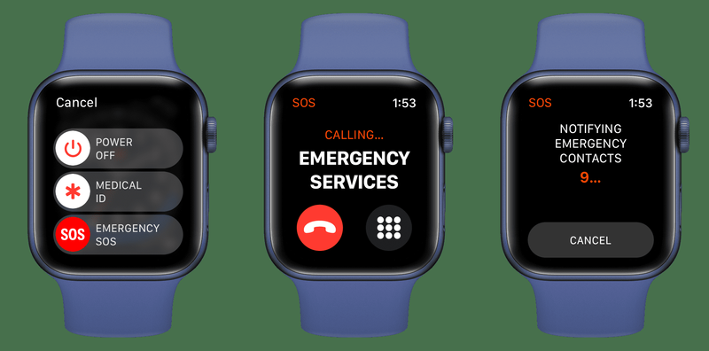 Emergency services SOS on Apple Watch