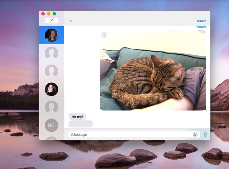 OS X El Capitan Messages Live Photos Mac capture d