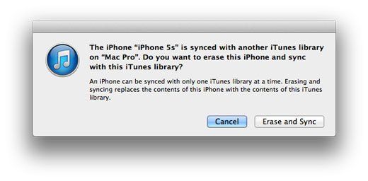iTunes erase and sync prompt Mac screenshot 001