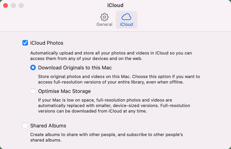 Photos iCloud sur Mac