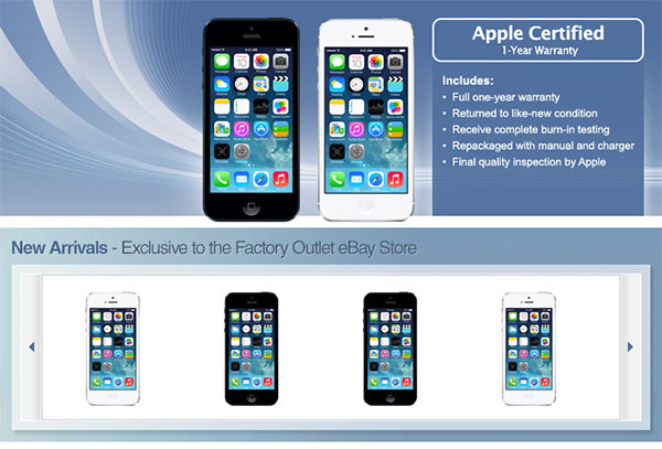 Apple eBay store (unlocked iPhone 5 refurb)