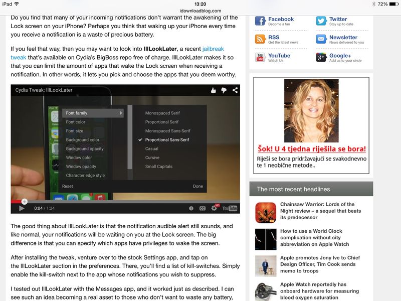 YouTube iOS player iPad screenshot 001