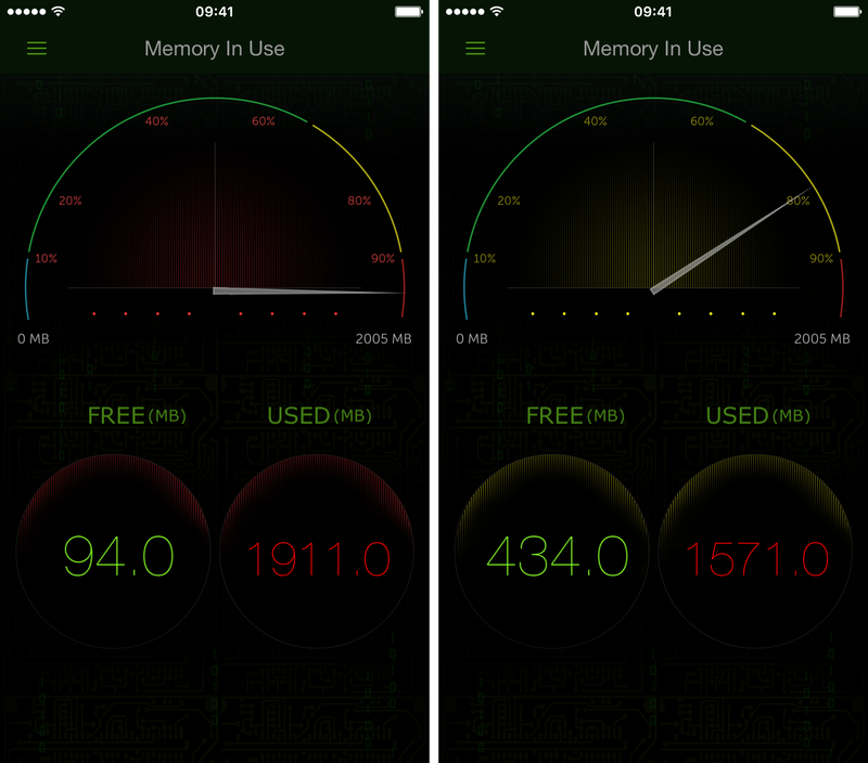 Moniteur système pour iOS iPhone capture d