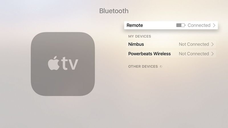 Apple TV remote settings