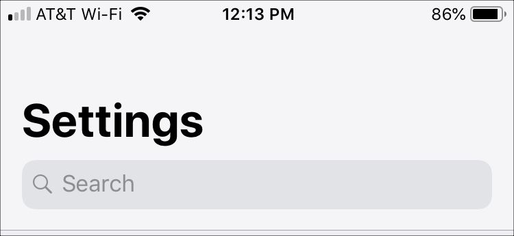 Settings Search Closeup iPhone
