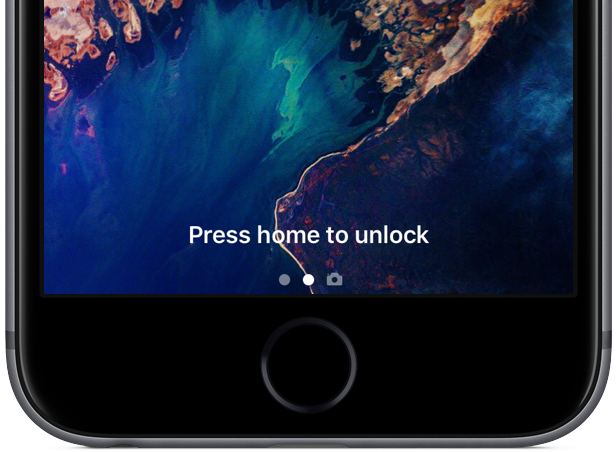 Écran de verrouillage iOS 10 Appuyez sur home pour déverrouiller l