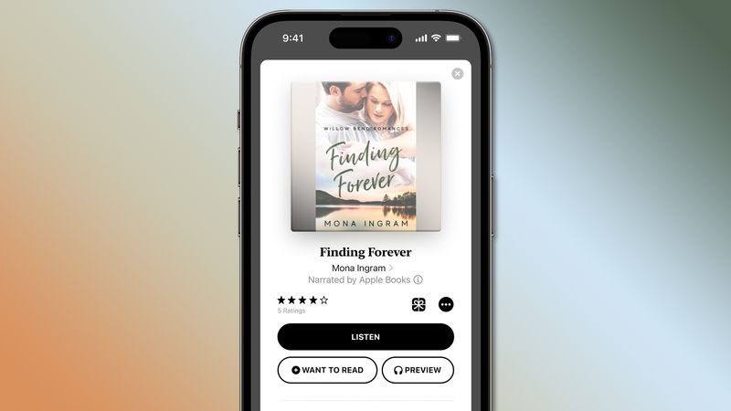 iPhone screenshot showing an audiobook with digital narration in Apple