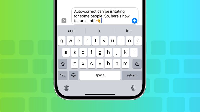 Turn off auto-correct for iPhone keyboard