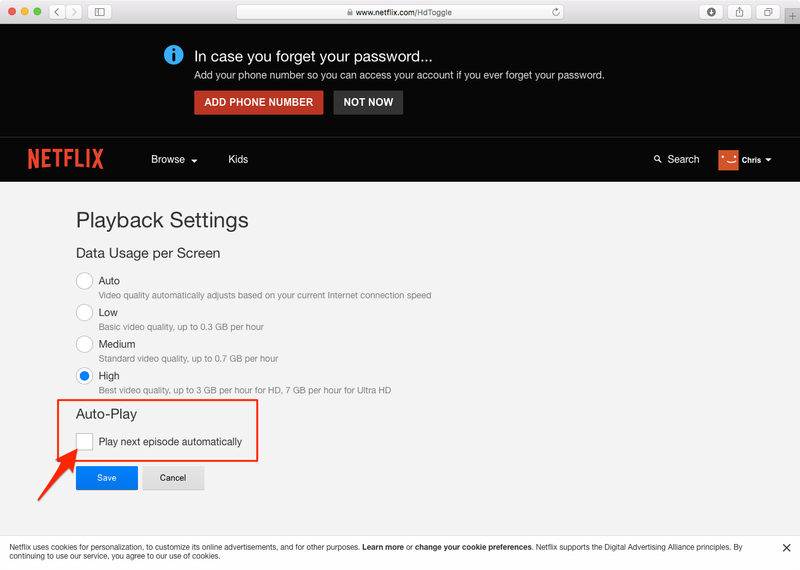 Netflix disable Post-Play web screenshot 002