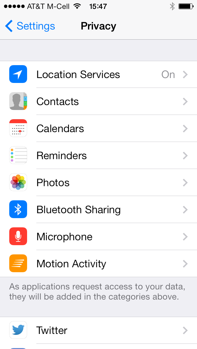 iOS 7 (Settings, Motion Activity 002)