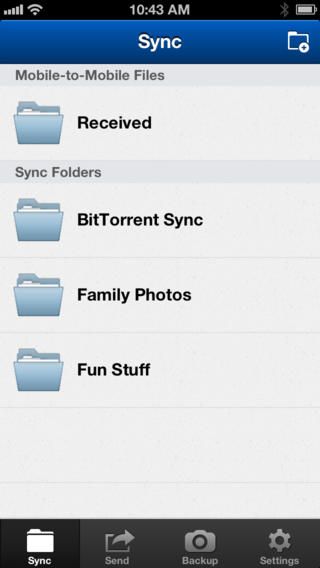 BitTorrent Sync (iPhone screenshot 001)